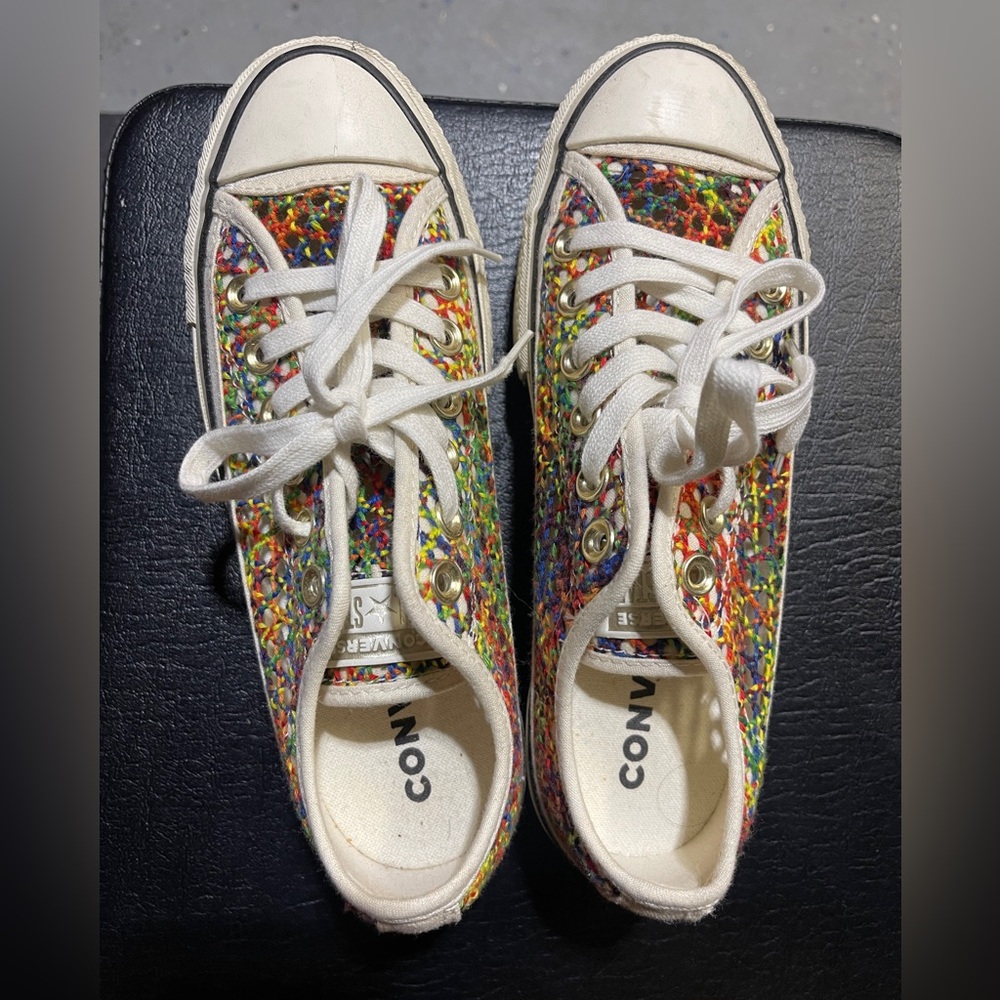 New converse Chuck Taylor All Star Lift Ox Multicolor rainbow platform shoes